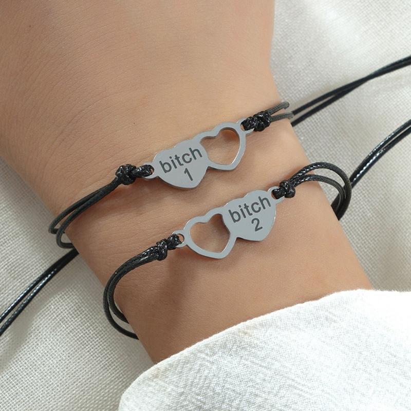 2Pieces/Set Woven Bracelet Promise Friendship Bracelets for Best Friend Birthday
