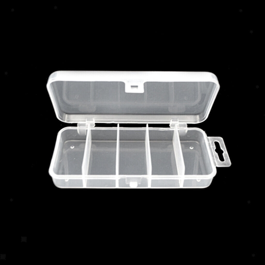 Plastic Fishing Tackle Box 5 Slot Bait Storage Case Fishing Tool