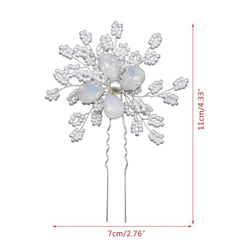 Bride Hairpins Wedding Luxury Decoration Headwear Jewelry Floral Elegant Sticks