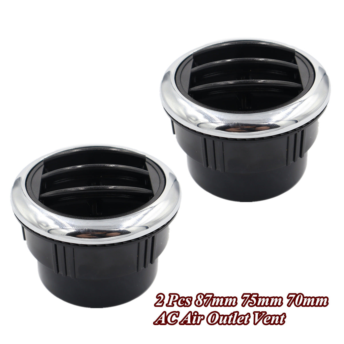 2 Pcs RV Bus Boat Yacht 70mm Round Air Condition Air Outlet Vent Louvered Knob