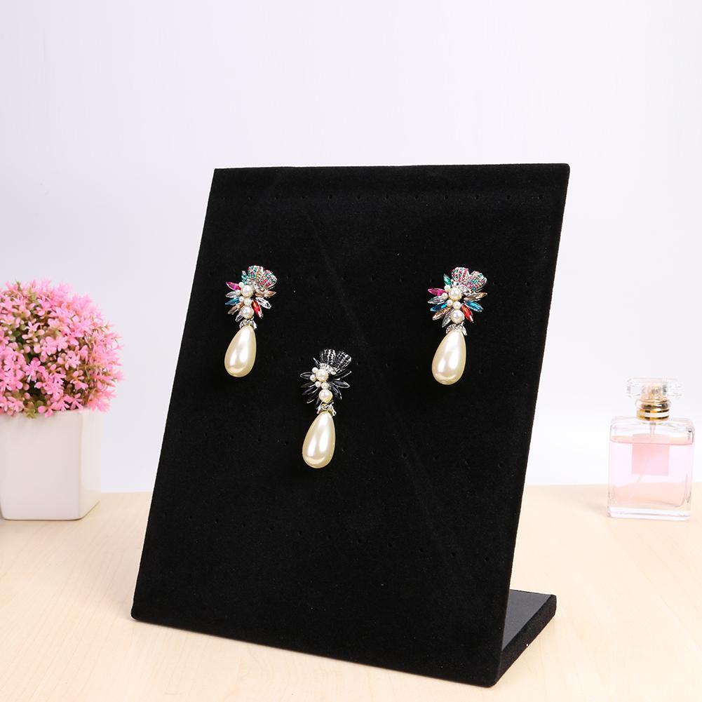 Necklace Display Board Jewelry Earrings Stand Bracelet Showcase (Black)