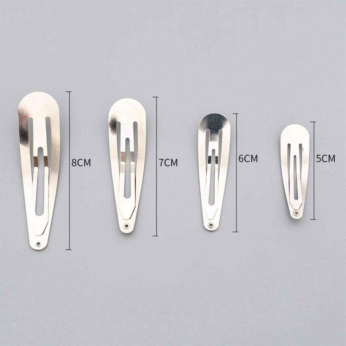 40 Pieces Metal Snap Hair Clips Barrettes 5cm 6cm 7cm 8cm for Toddlers Kids