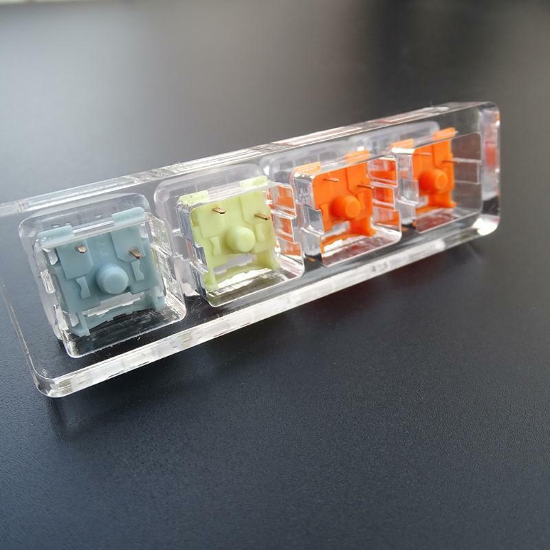 Mechanical Keyboard TTC Switch Tester 4Key Acrylic Base Transparent Blank Keycap