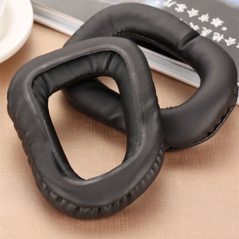 1 Pair High Elasticity Softer Leatherette and Foam Earpads With Headband Black