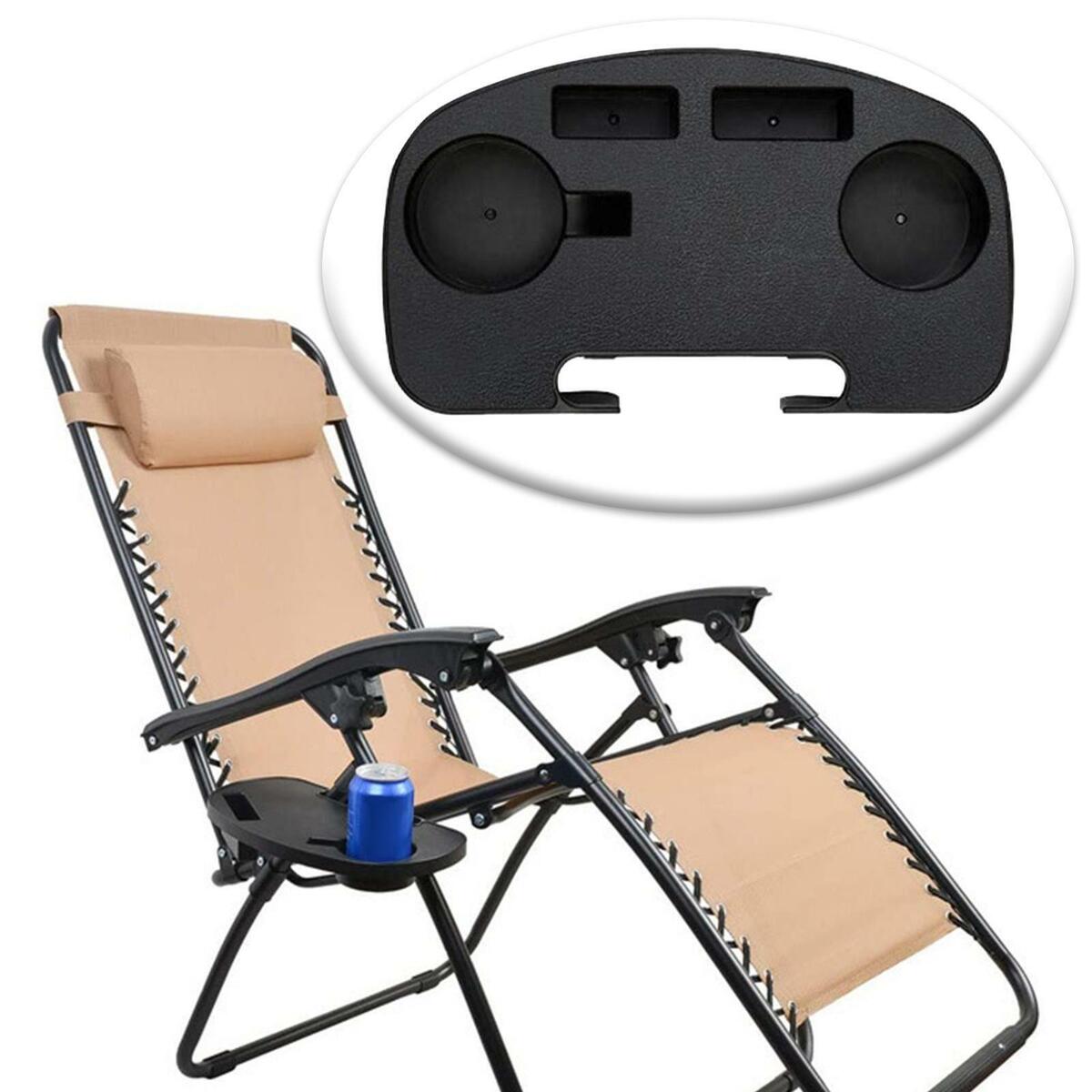 Recliner Cup Holder Folding Reclining Chairs Beverage Tray  Lounger