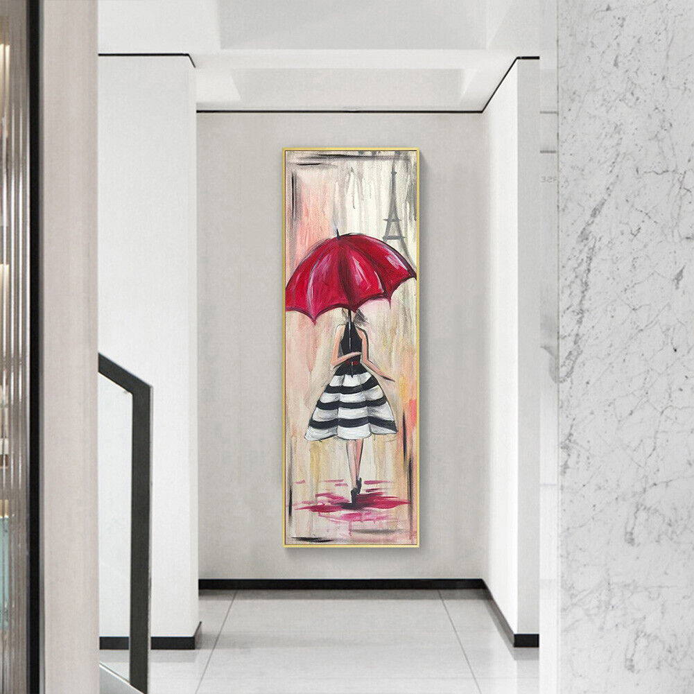 Girl with Umbrella 5D DIY Full Round Drill Diamond Painting Mosaic Wall Art