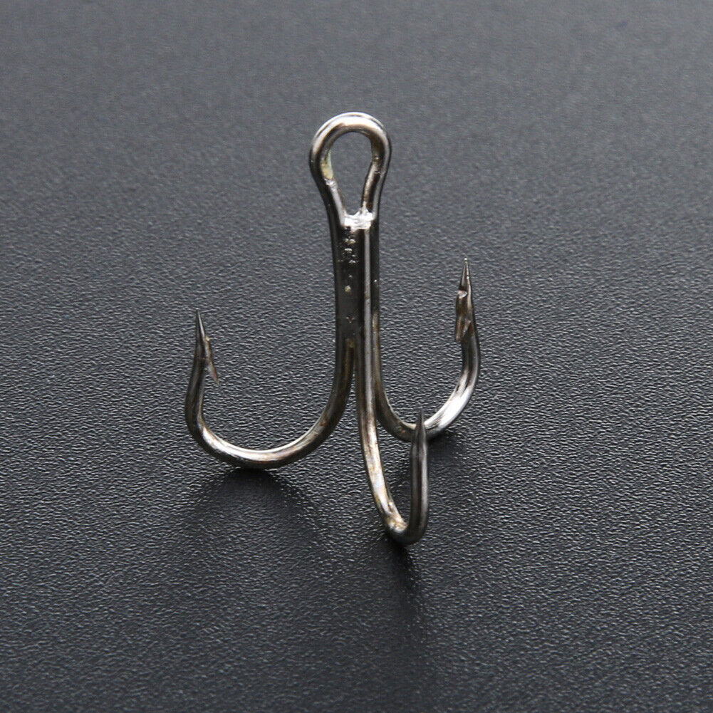 50pcs Barbed Crank Sharp Fishing Hooks Tackles with 3 Anchors (4#)