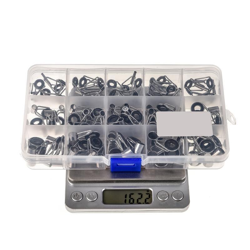 75 Pcs Spinning Bait Casting Fishing Rod Guides Integrated Stainless Steel Kit