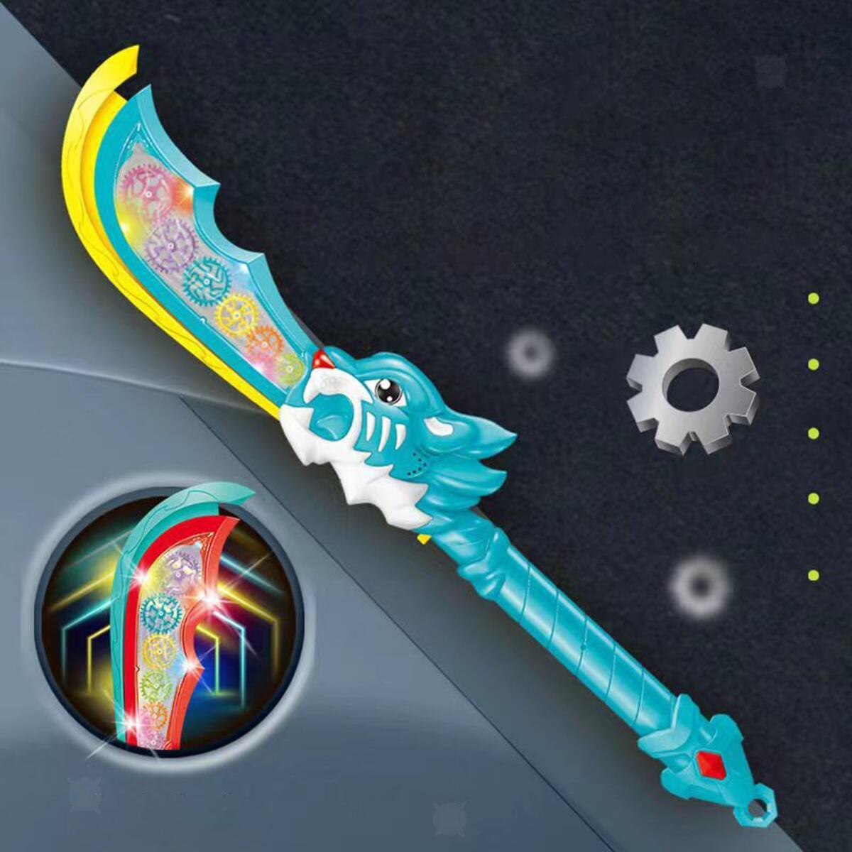 Light up Gear Sword and Sound Costume Accessories for Kids Halloween Party