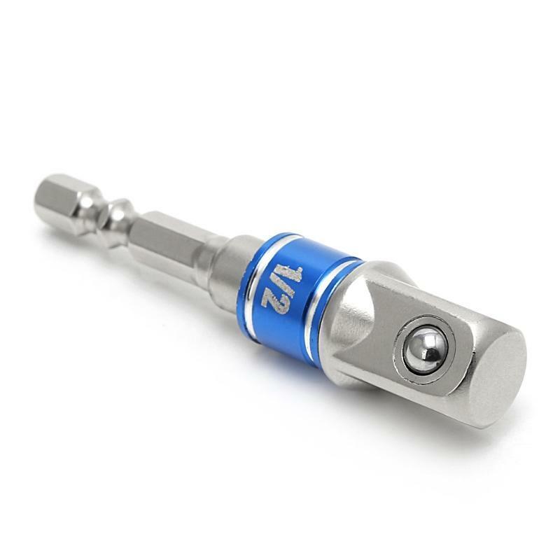 3 Pcs Power Screwdriver Driver Socket Bit Adapter Drill 1/4" 3/8" 1/2" Hex Shank