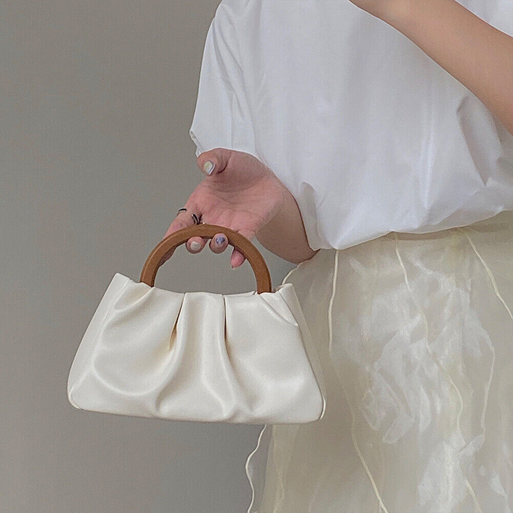 Korean Cloud Clutch Bag Pleated Handbag Women PU Small Purse Crossbody Bags
