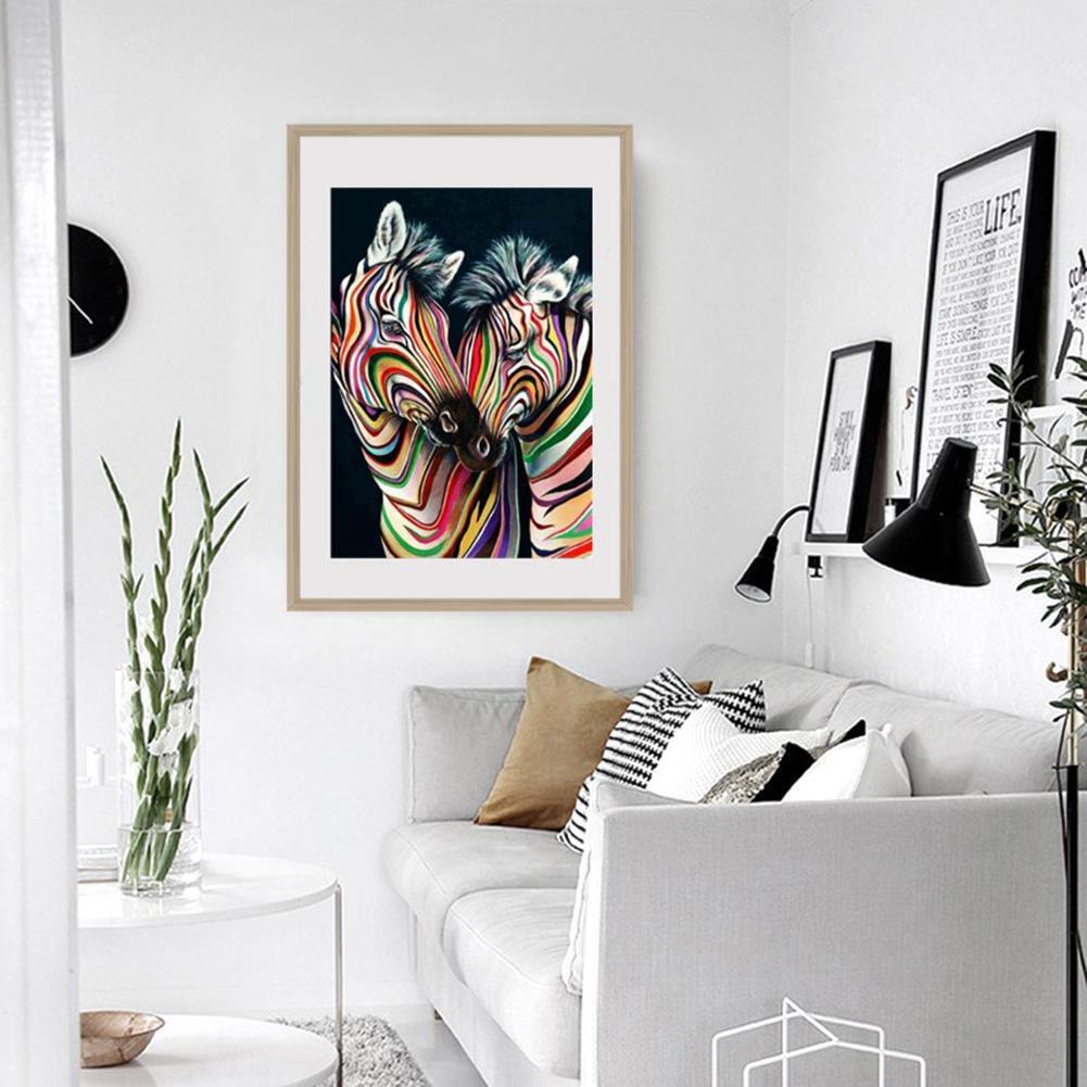 Colourful Zebras 5D DIY Full Drill Diamond Painting Embroidery Needlework