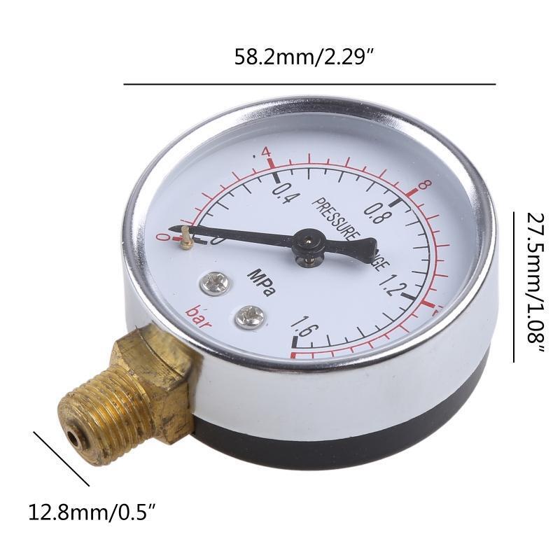 Pressure Gauge 0-230psi 0-1.6MPa High Accuracy WaterPressure Gauge Meter