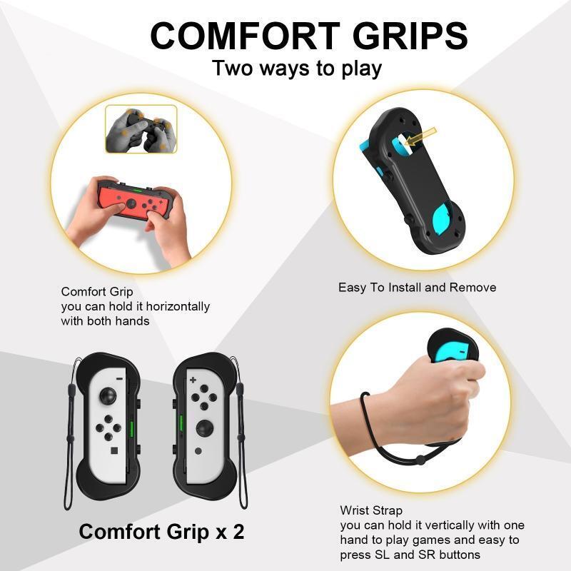 Switch Sports Game Accessories Set with Leg Strap Wrist Band Grip Rocket Sword