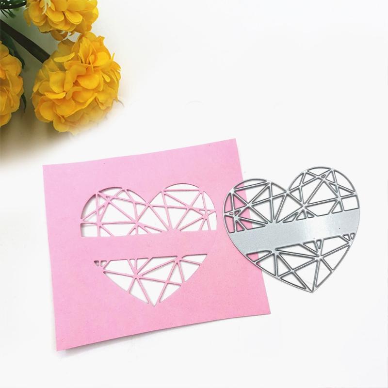 Creative Geometric Hollow Heart Shape Carbon Steel Cutting Dies DIY Scrapbooking