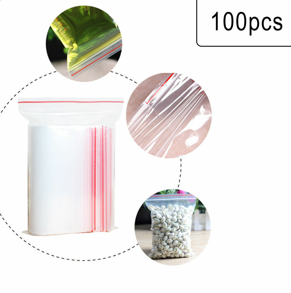 100 PCS 4 x 6cm Plastic Clear Zip Zipper Reclosable Storage Bags zhanb