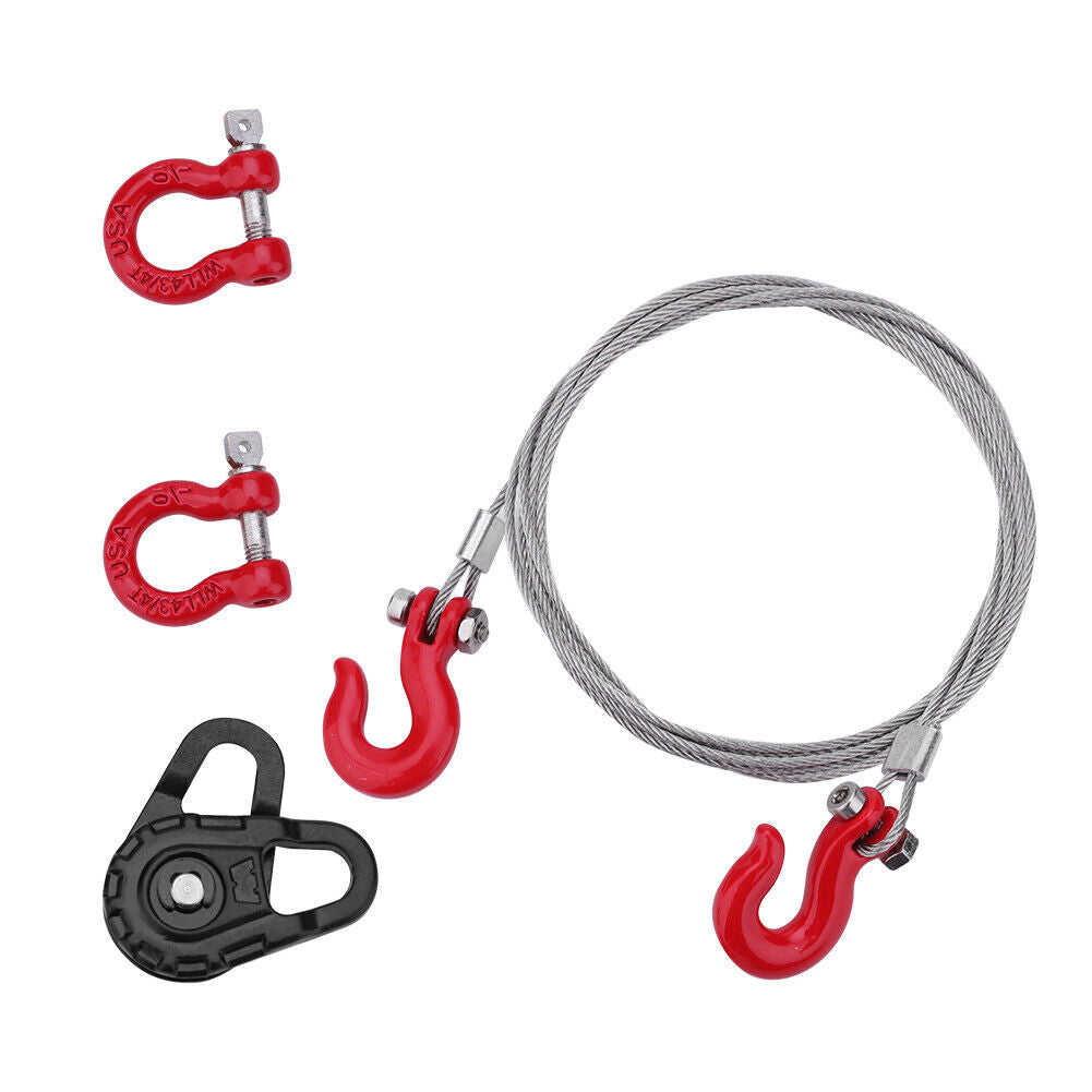 3pcs Rescue Equipment Winch Snatch Block Hook Chain for 1/10 RC Crawler Car