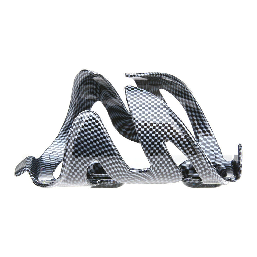 Bike Water Bottle Cage Carbon Fiber Texture Water Bottle Holder + 2 Screws