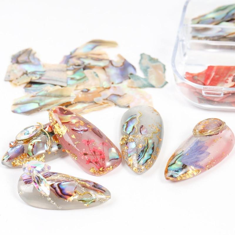 Natural Abalone Shell Seashell Slices DIY Nail Art Manicure Decor Nail Sequins