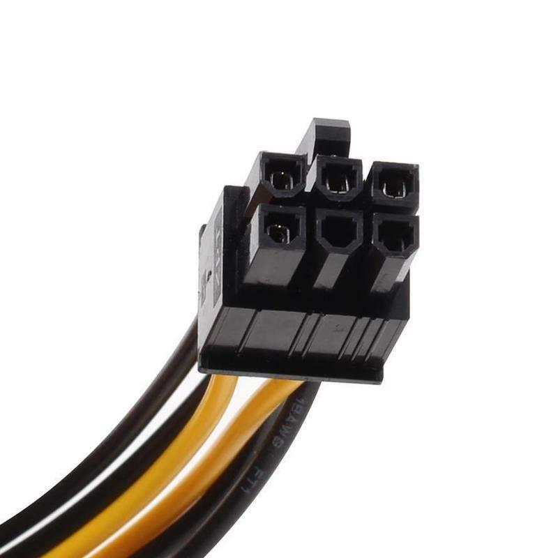 Sata Dual 15p Male Splitter to PCIE 6p Converter Reverse Power Supply Line 20cm