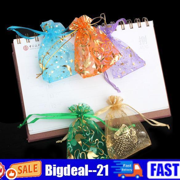 50 pcs Organza Jewelry Candy Pendent Mixed Color Mini Gift Pouch Bags Weddi