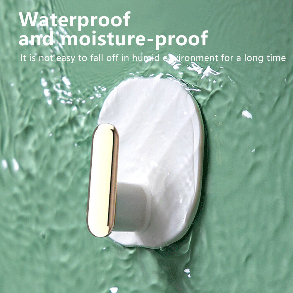 4pcs Adhesive Wall Hanging Storage Hook Waterproof Hangers Holder (White)
