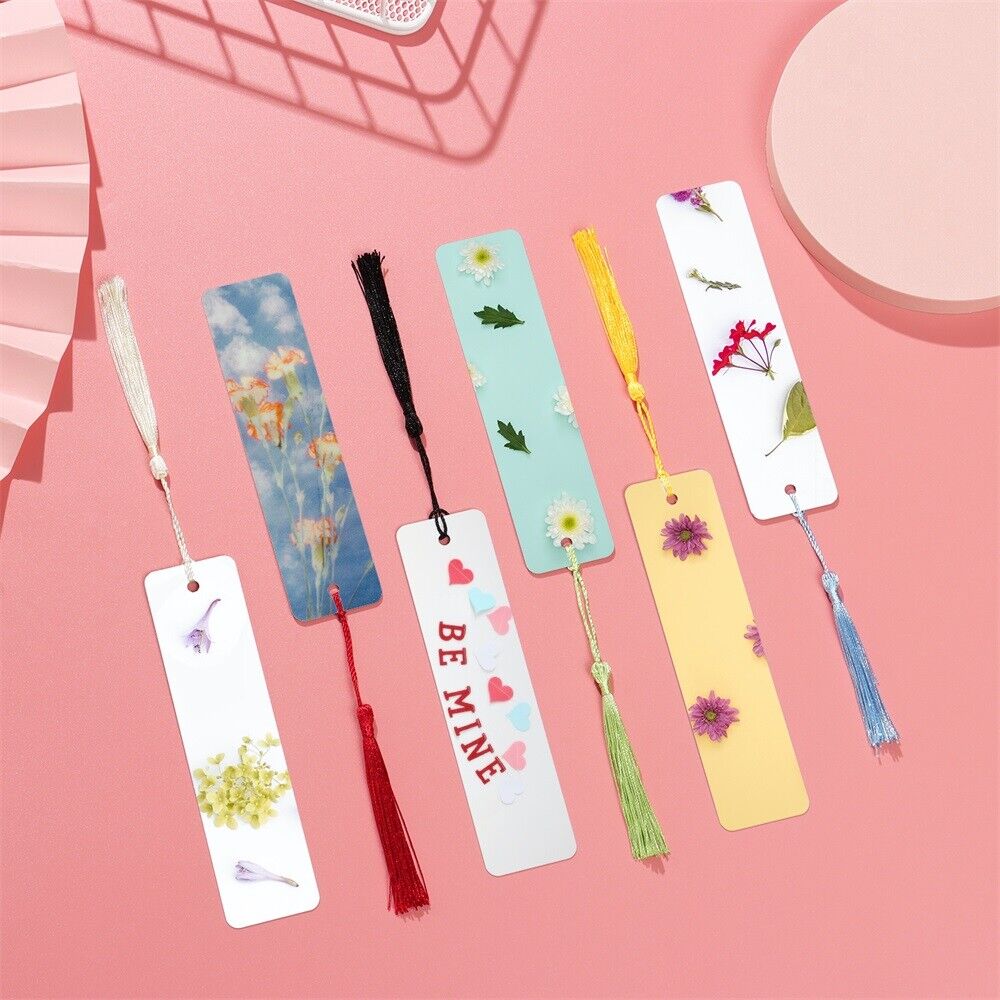 Aluminum Crafts DIY White Blank Bookmarks with Tassels Sublimation Bookmark