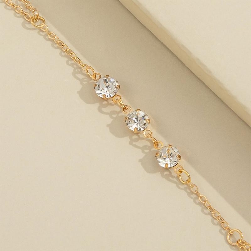 Sparkling Rhinestone Bracelet Slave Finger Ring Hand Harness Charm Jewelry