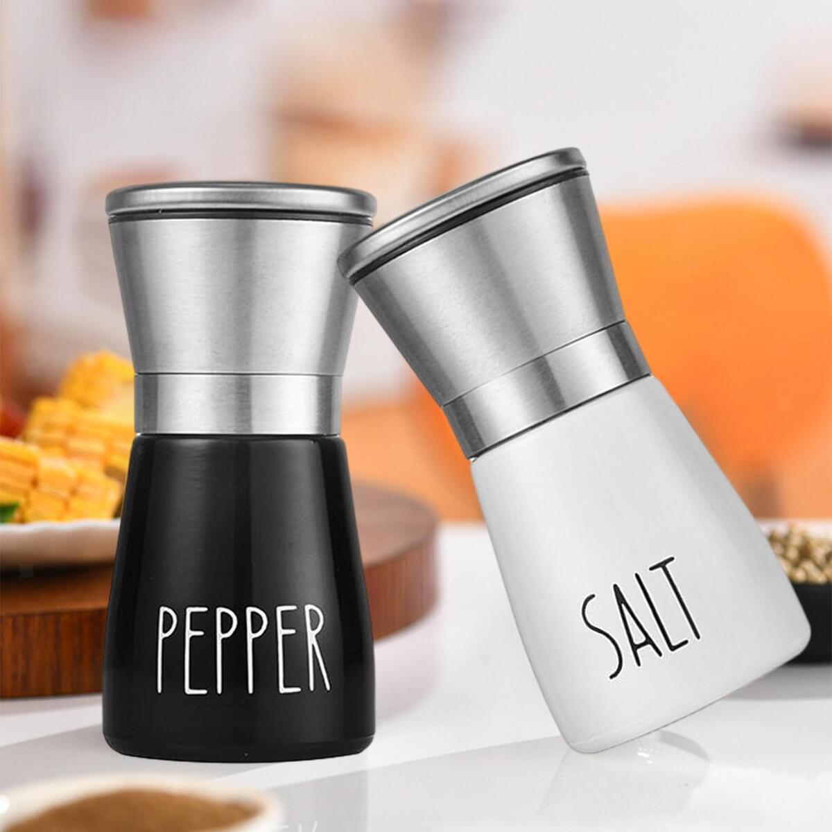 2 Pieces Salt Pepper Grinder Shakers Keep Moisture and Dust Away Easy Refill