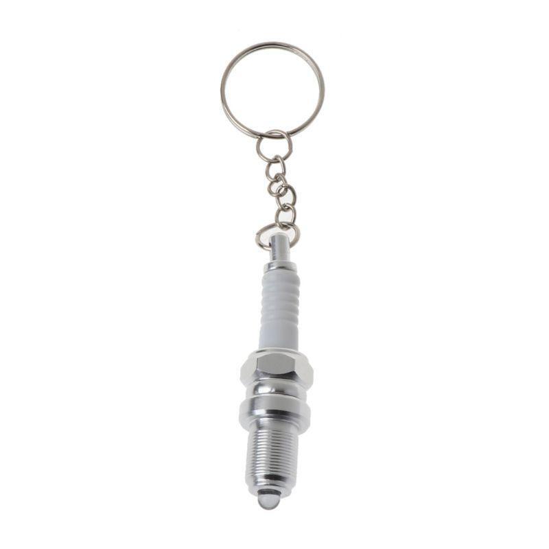 Spark Plug Shaped Pendant Key Chain LED Flashlight Keyring Gift for Friends