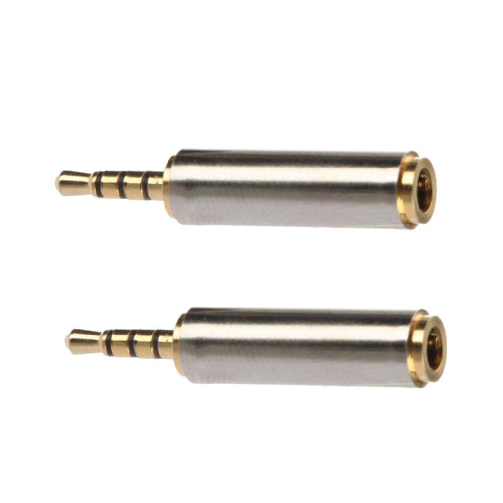 2 x 2.5mm Male to 3.5mm Female Audio Headphone   Adapter Converter