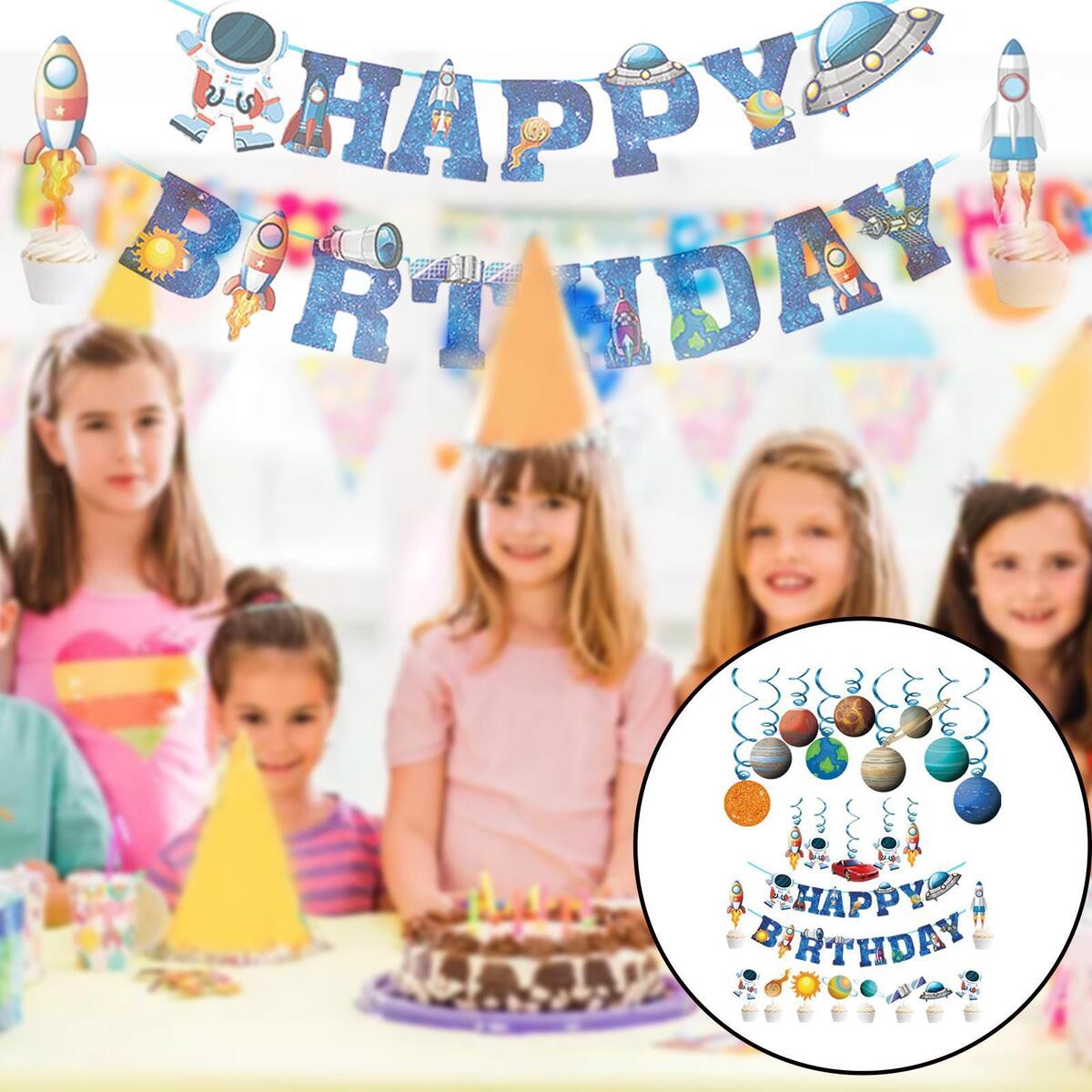 26Pcs Cute Space Themed Party Supplies for Wedding Baby Shower Decorations