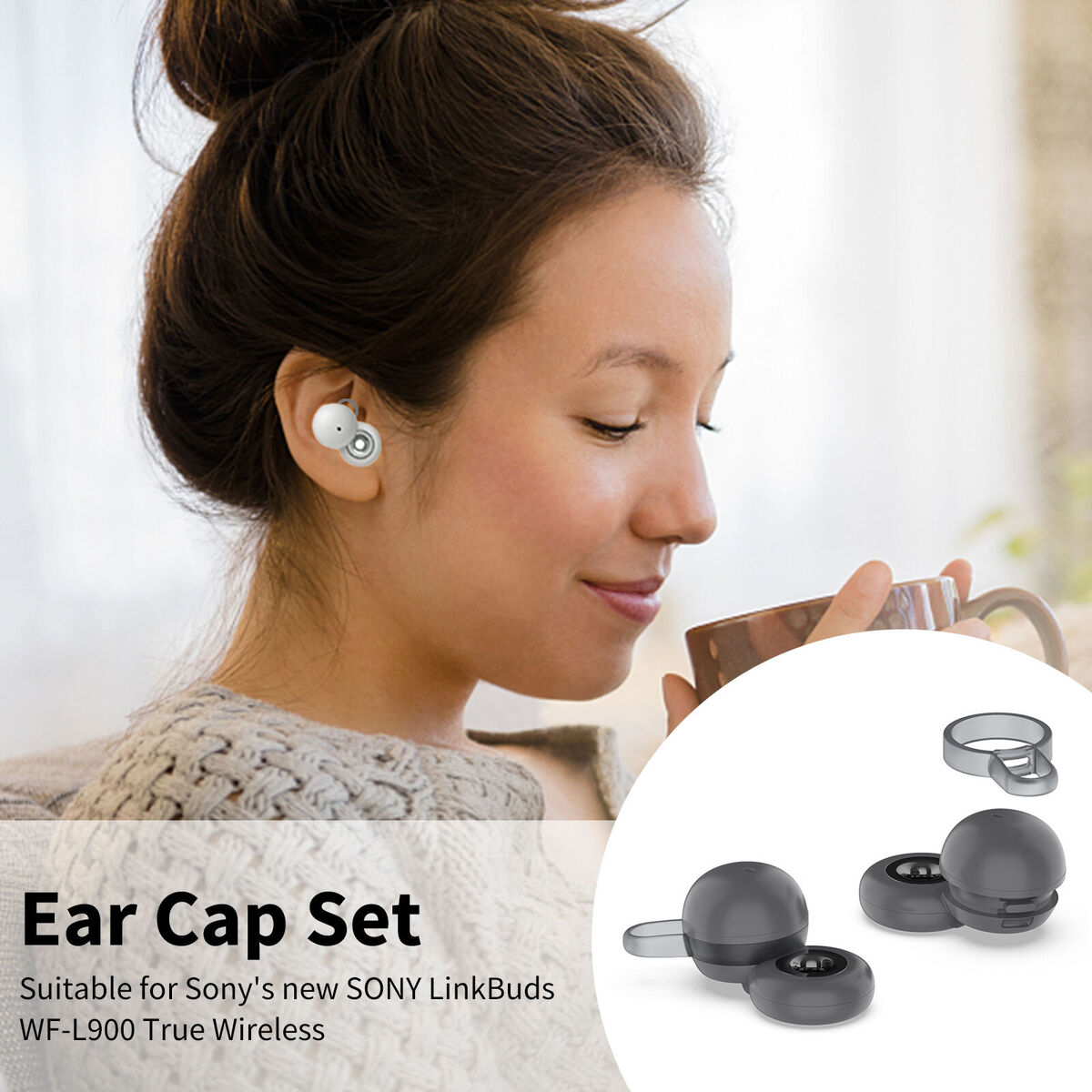 Anti Slip Earphone Holder Silicone for Sony LinkBuds WF-L900 TWS (Grey)
