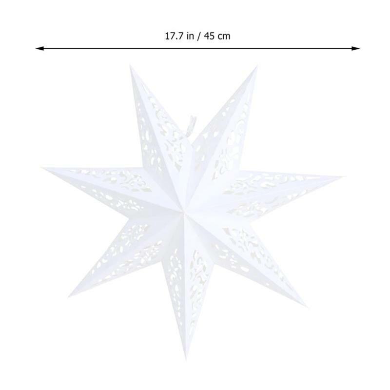 Hollow Out Eight Angle Paper Led Lantern Star Night Light Hanging Lamp Ornament