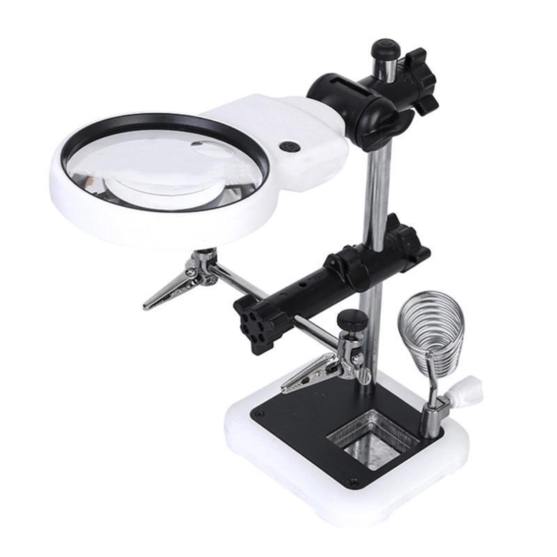 3.5X 5.25X LED Light Magnifier Soldering Station Magnifying Desk Lamp Helping