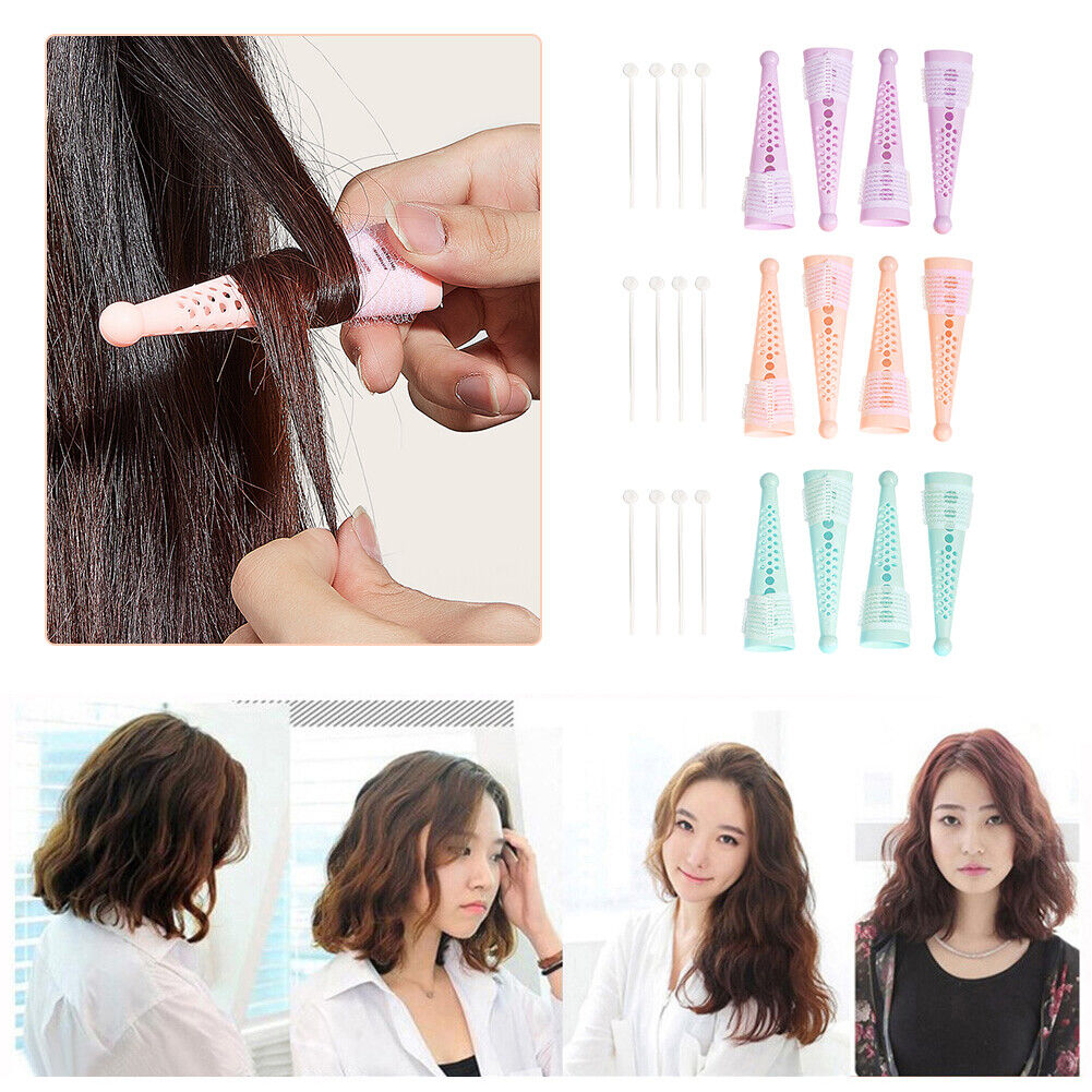 Hair Rollers Kit No Heat Large Curlers Self Grip Holding Self-Adhesive Band