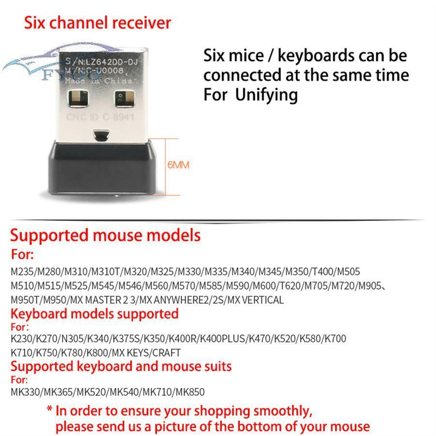 For Logitech Unifying M235 M280 M310 M320 2.4GHz Wireless Mouse USB Receiver New