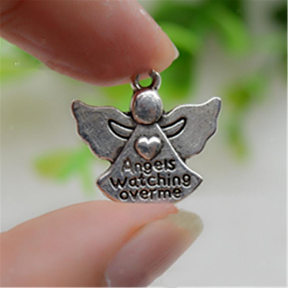60pcs Tibetan  Angel Charms Pendants  Watching Over Me