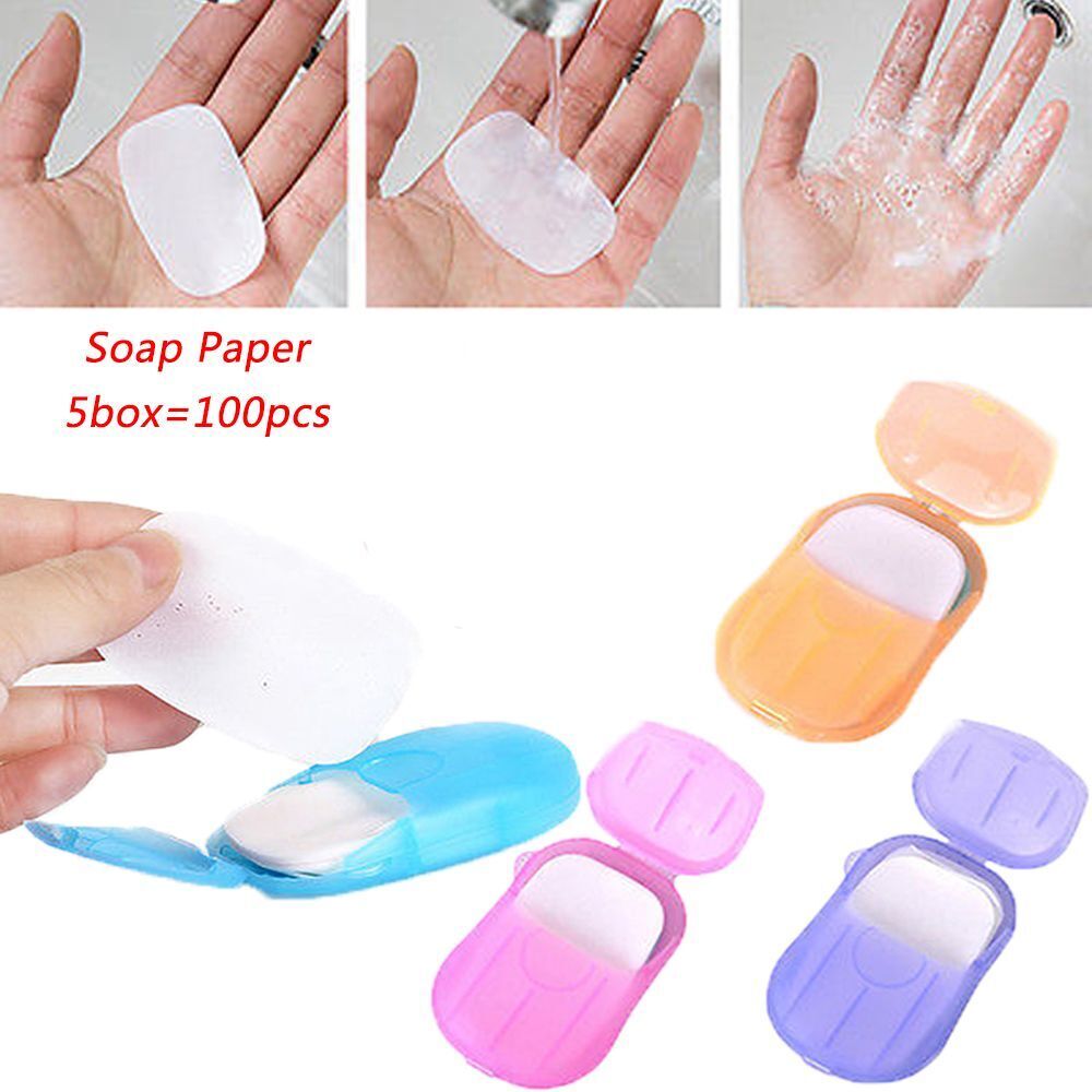 Home Portable Bath Soap Flakes Foaming Washing Hand Paper Slice Sheets