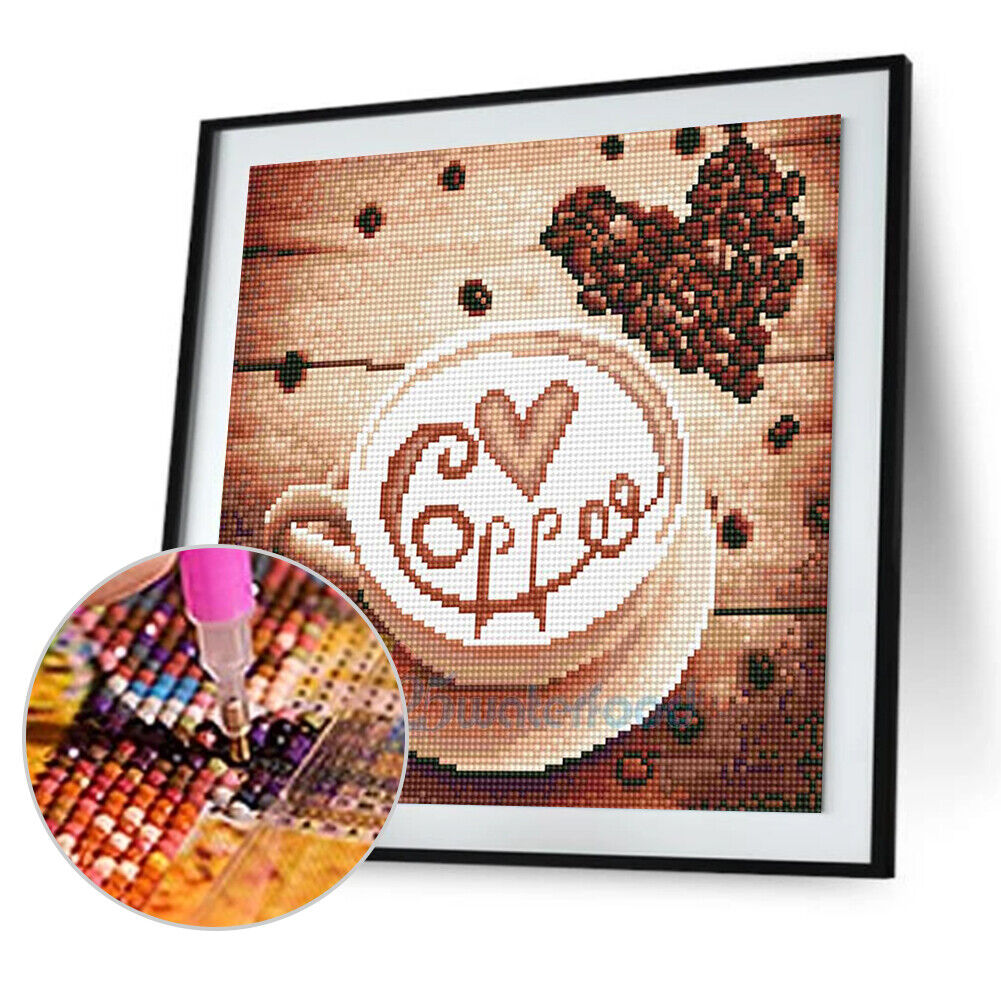Coffee 5D Full Drill Diamond Painting Embroidery DIY Cross Stitch Decor