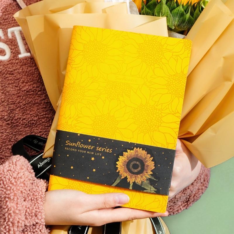 PU Leather Sunflower Notebook A5 Schedule Book Diary Weekly Planner Notepad Gift