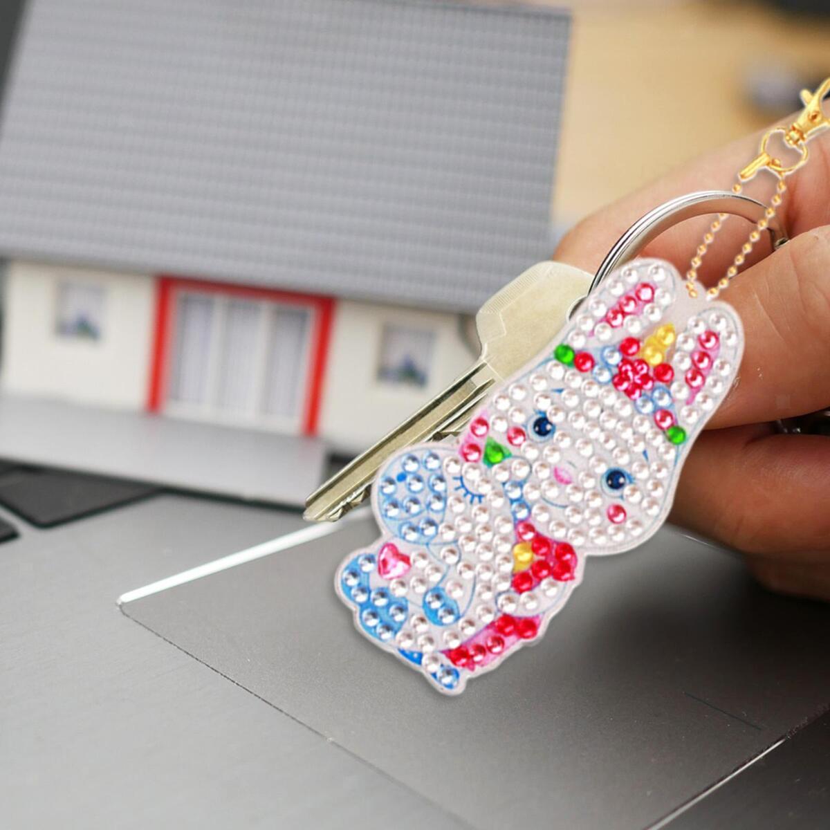 Keychain Double Sided Easter Egg Mosaic Making Ornaments