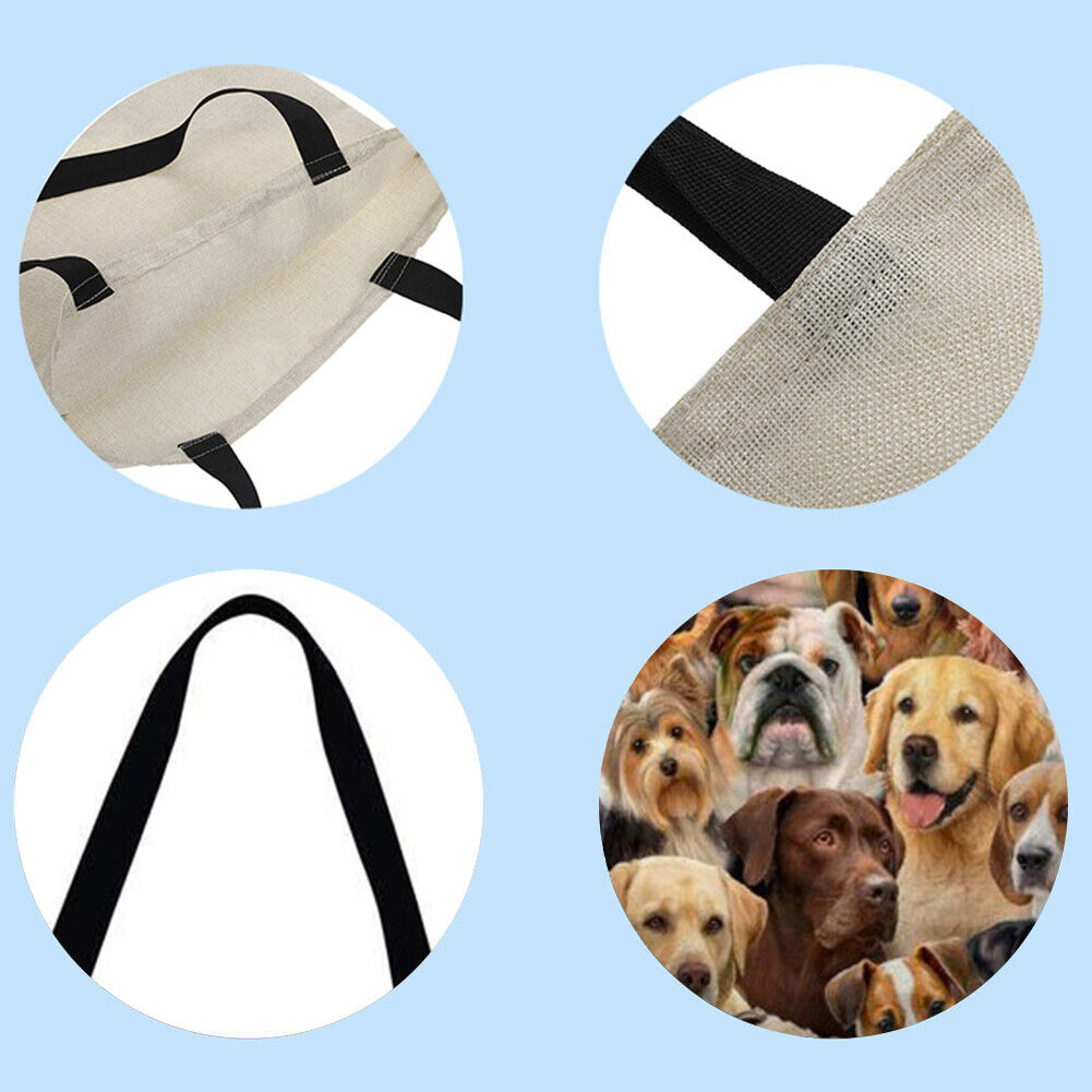 Dogs Printed Shoulder Shopping Bag Casual Large Tote Handbag (40*40cm)