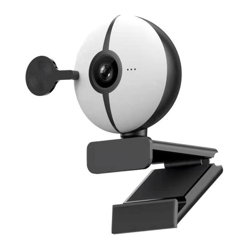 2K Web Camera with Mic Rotatable LED Light Computer Camera for Streaming Live