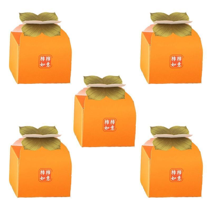 Persimmon Gift Boxes 5pcs/set Creative Fruit Shape Package Case Supplies