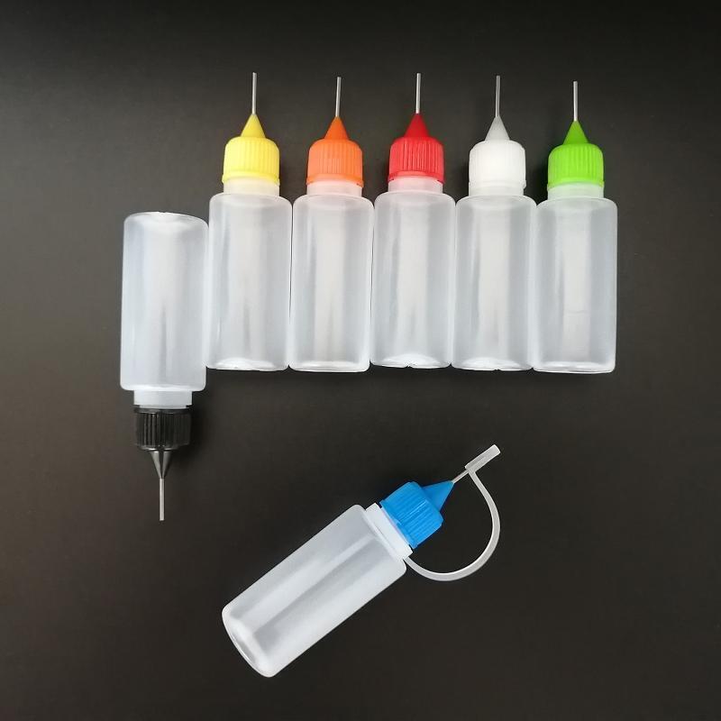 10pcs 10ml Plastic Squeezable Tip Applicator Bottle Dropper Bottles with Needle