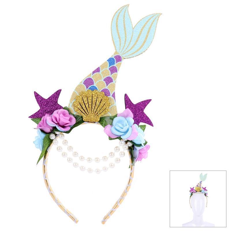 Cute Shinning Mermaid Tail Shape Hair Hoop Women Headband Makeup Hair Supplies