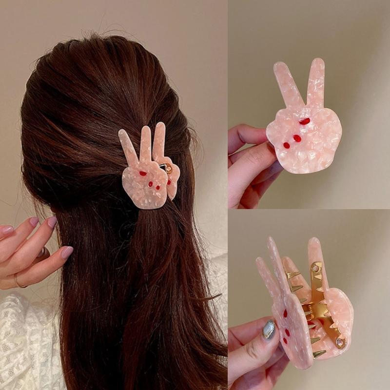 Cute V Gesture Shape Hairpin Simple Hair Bangs Headdress Cartoon Style Hairpin