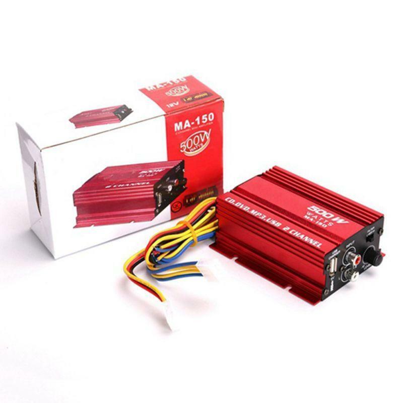 Mini Hi-Fi 18W 2 Channel Stereo Audio Amplifier For Car Auto Motorcycle