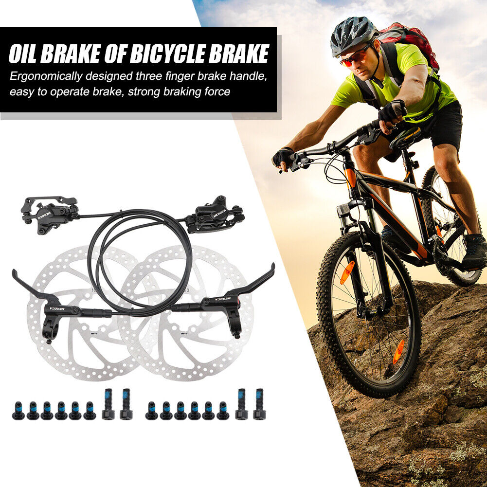 MTB Bike Hydraulic Disc Brake Set with Rotors+Bolts (Left Rear+Right Front)